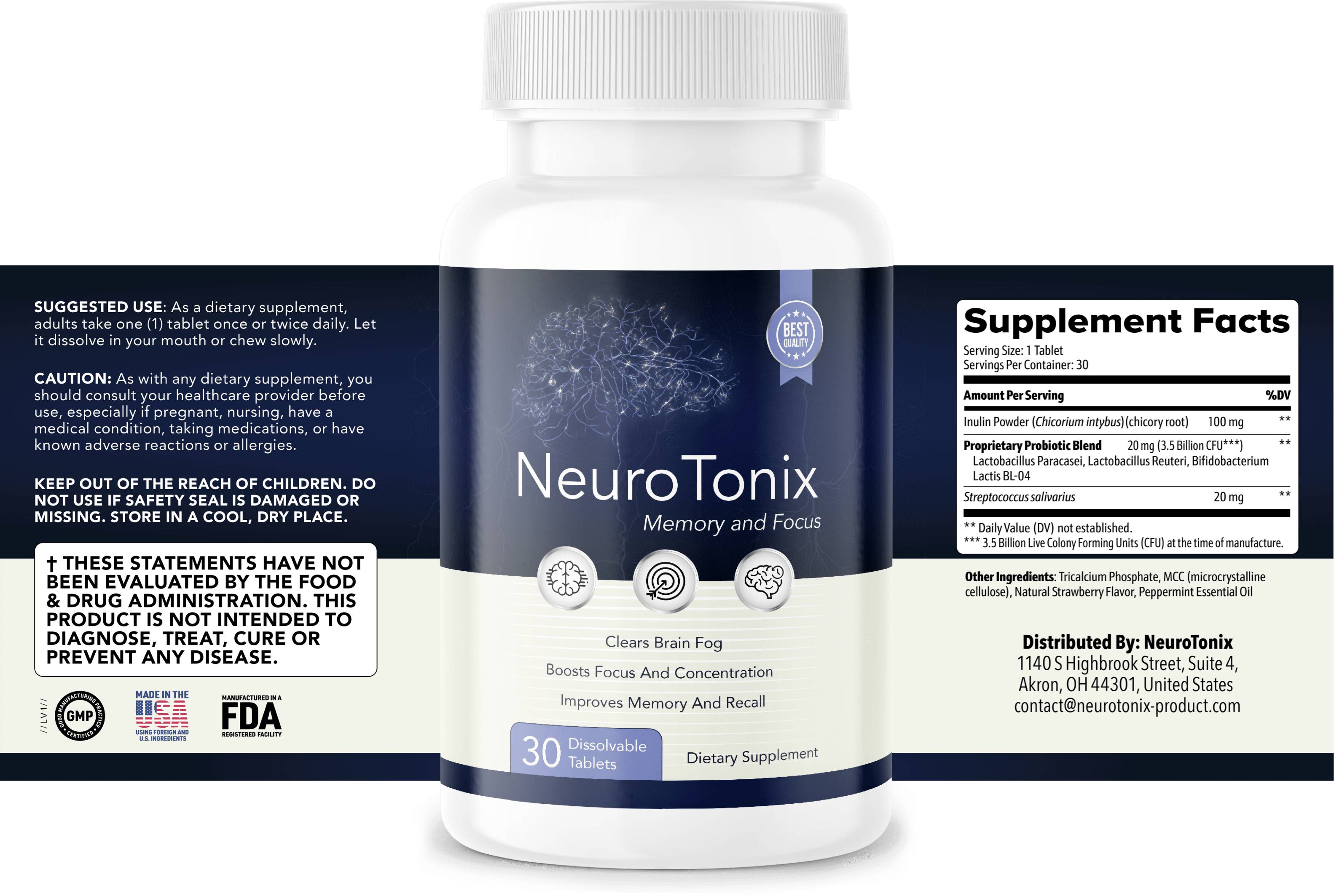 NeuroTonix Supplement Facts